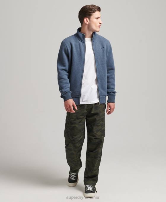 Superdry top din bumbac organic cu fermoar cu logo vintage îmbrăcăminte marina bărbați JX0Z600