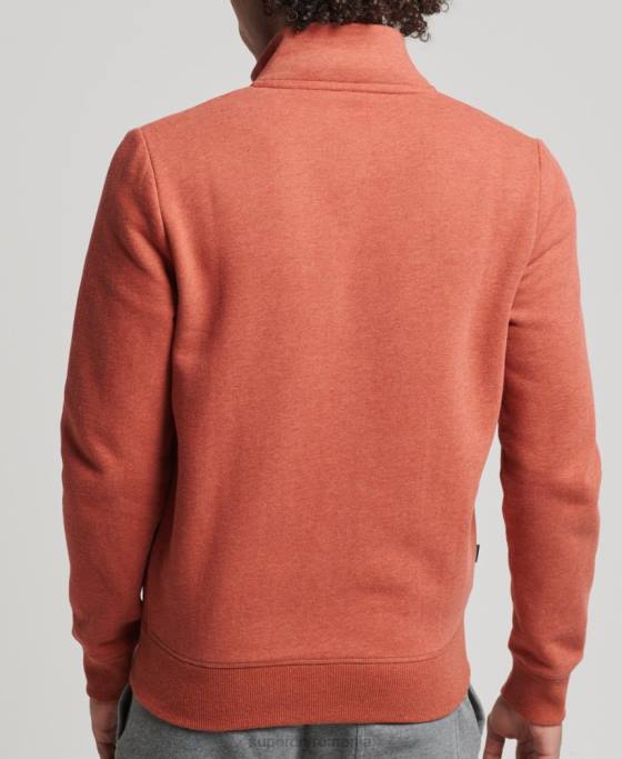 Superdry top din bumbac organic cu fermoar cu logo vintage îmbrăcăminte maro bărbați JX0Z5066