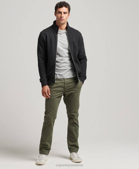 Superdry top din bumbac organic cu fermoar cu logo vintage îmbrăcăminte negru bărbați JX0Z5030