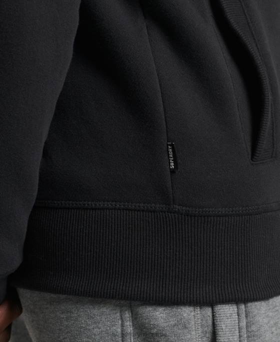 Superdry top din bumbac organic cu fermoar cu logo vintage îmbrăcăminte negru bărbați JX0Z5153