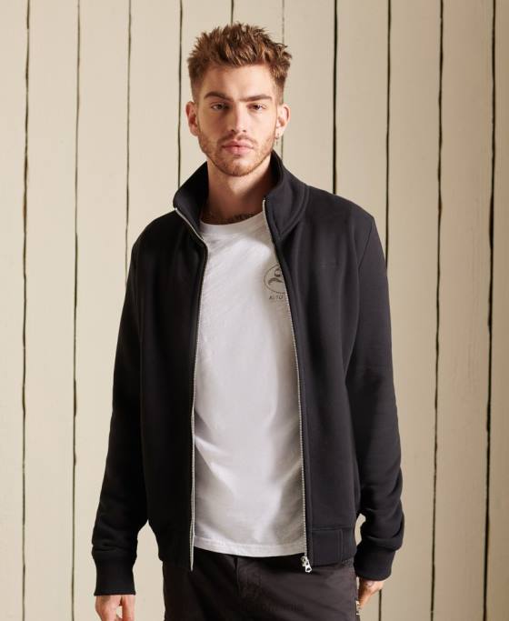 Superdry top din bumbac organic cu fermoar cu logo vintage îmbrăcăminte negru bărbați JX0Z5211