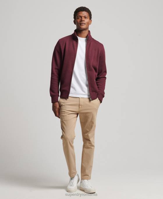 Superdry top din bumbac organic cu fermoar cu logo vintage îmbrăcăminte roșu bărbați JX0Z4989