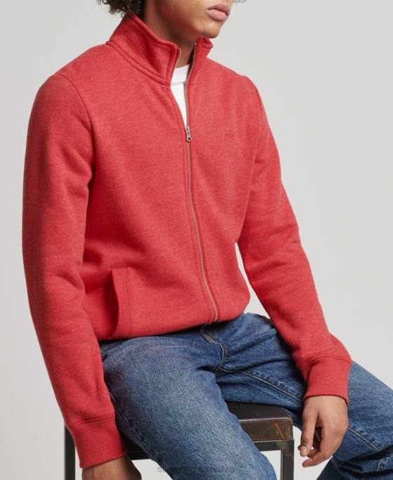 Superdry top din bumbac organic cu fermoar cu logo vintage îmbrăcăminte roșu bărbați JX0Z5022