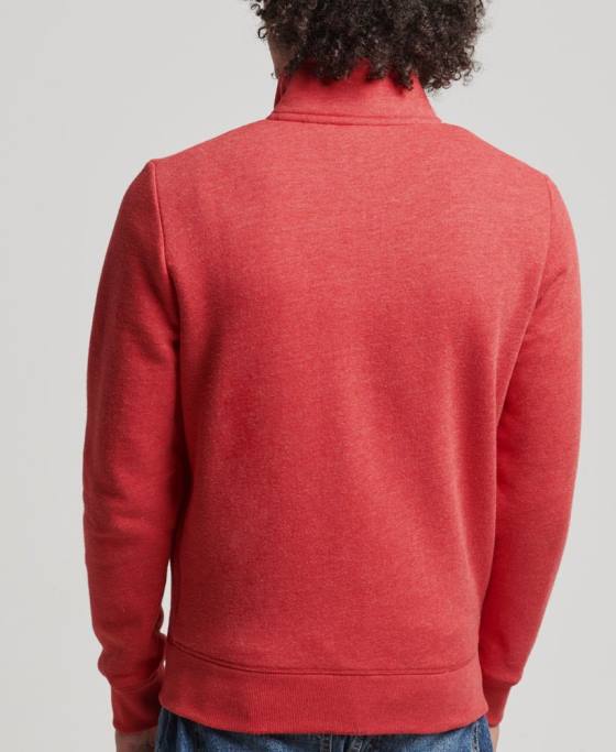 Superdry top din bumbac organic cu fermoar cu logo vintage îmbrăcăminte roșu bărbați JX0Z5022