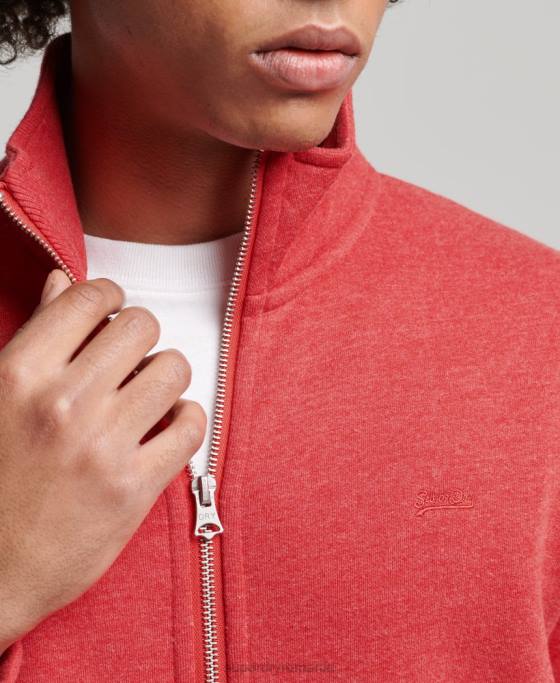 Superdry top din bumbac organic cu fermoar cu logo vintage îmbrăcăminte roșu bărbați JX0Z5022