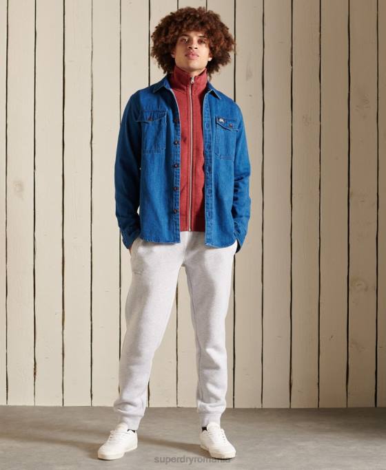 Superdry top din bumbac organic cu fermoar cu logo vintage îmbrăcăminte roșu bărbați JX0Z5168