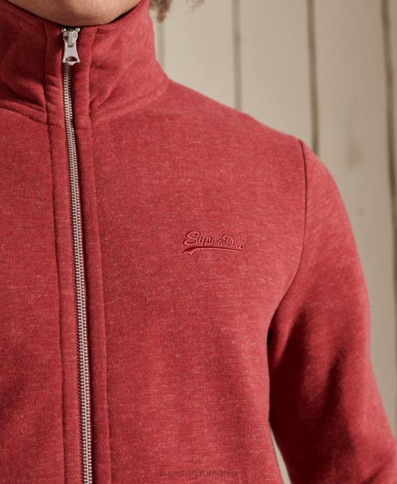 Superdry top din bumbac organic cu fermoar cu logo vintage îmbrăcăminte roșu bărbați JX0Z5168