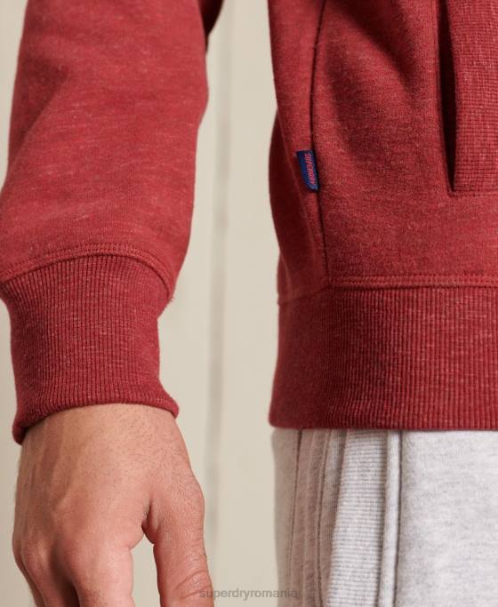 Superdry top din bumbac organic cu fermoar cu logo vintage îmbrăcăminte roșu bărbați JX0Z5168