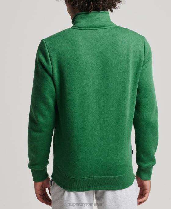 Superdry top din bumbac organic cu fermoar cu logo vintage îmbrăcăminte verde bărbați JX0Z5024