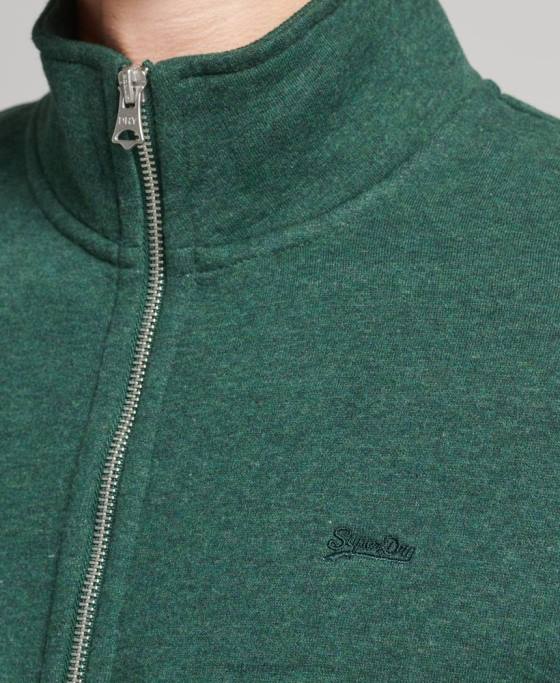 Superdry top din bumbac organic cu fermoar cu logo vintage îmbrăcăminte verde bărbați JX0Z842