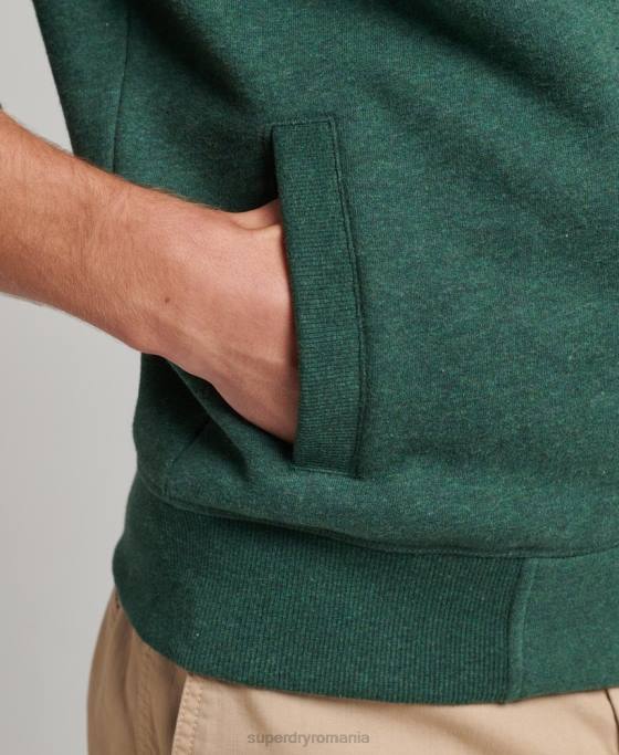 Superdry top din bumbac organic cu fermoar cu logo vintage îmbrăcăminte verde bărbați JX0Z842