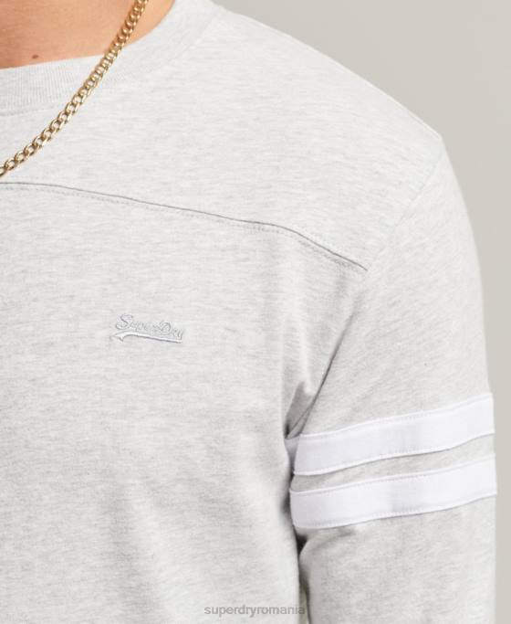 Superdry top din bumbac organic cu logo vintage îmbrăcăminte gri deschis bărbați JX0Z1509