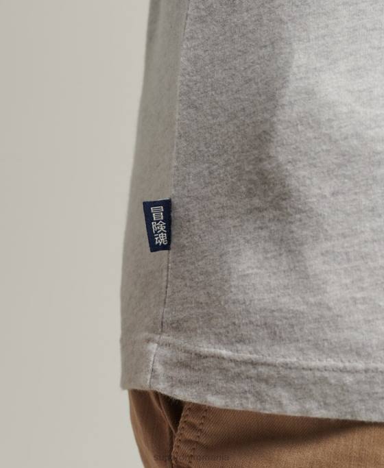 Superdry top din bumbac organic cu logo vintage îmbrăcăminte gri deschis bărbați JX0Z1509
