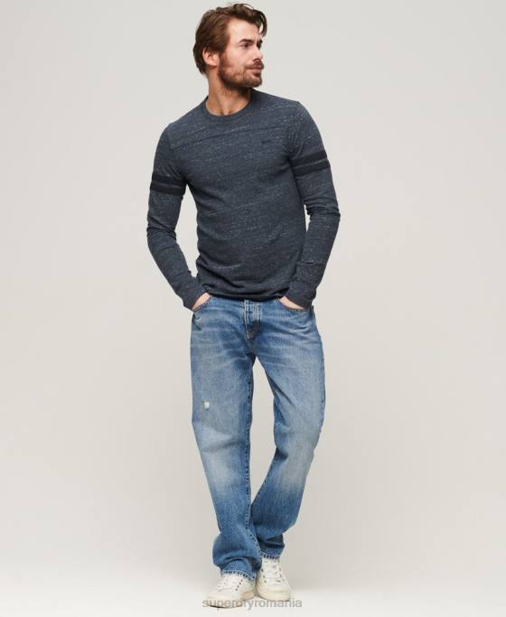 Superdry top din bumbac organic cu logo vintage îmbrăcăminte marina bărbați JX0Z1466