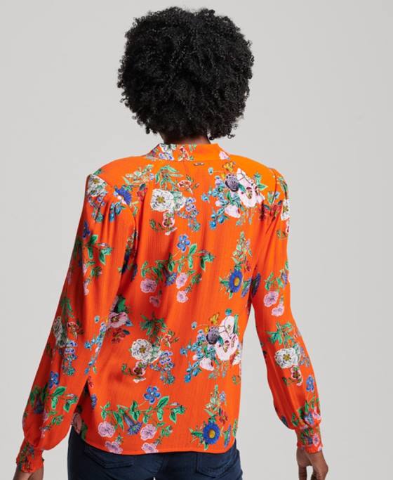 Superdry top din chiffon studios îmbrăcăminte roșu femei JX0Z3020