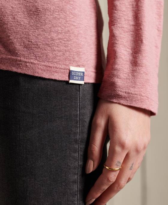 Superdry top din dantela chevron îmbrăcăminte roz femei JX0Z6623