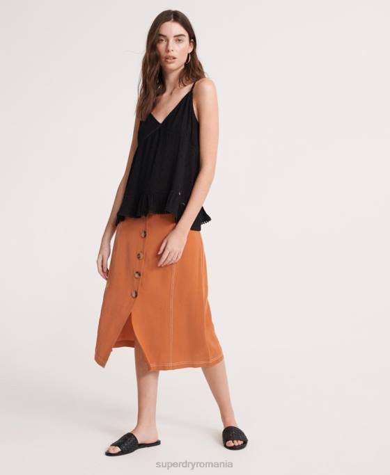 Superdry top din dantelă de vară îmbrăcăminte negru femei JX0Z6776