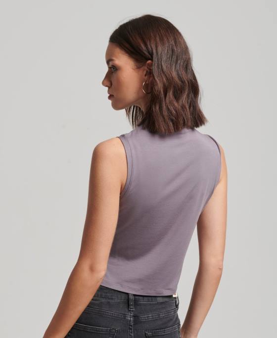 Superdry top din jerseu cu volan îmbrăcăminte gri femei JX0Z2903