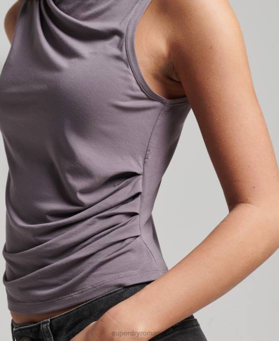 Superdry top din jerseu cu volan îmbrăcăminte gri femei JX0Z2903