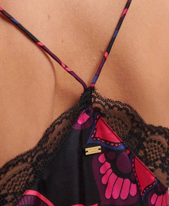 Superdry top din satin îmbrăcăminte negru femei JX0Z2992