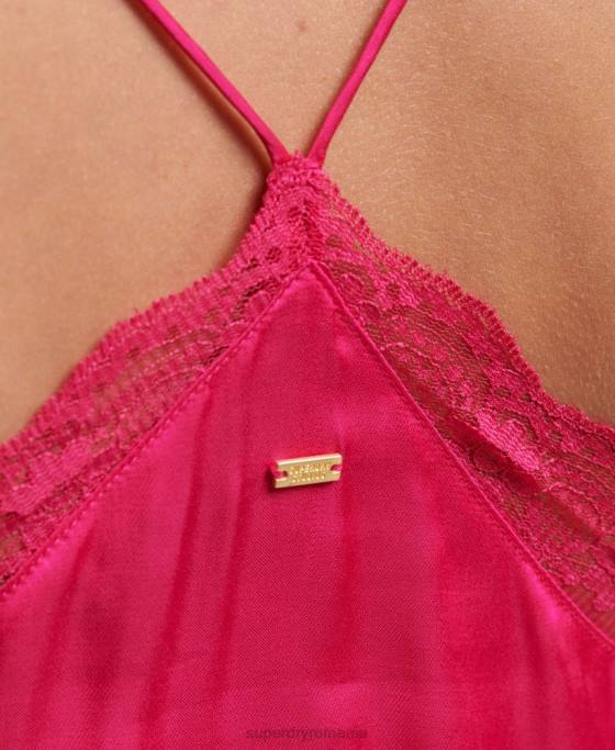 Superdry top din satin îmbrăcăminte roz femei JX0Z2923