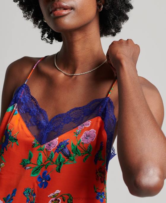 Superdry top din satin îmbrăcăminte roșu femei JX0Z2901