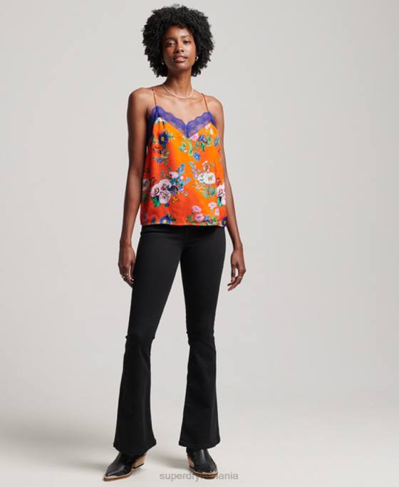 Superdry top din satin îmbrăcăminte roșu femei JX0Z2901