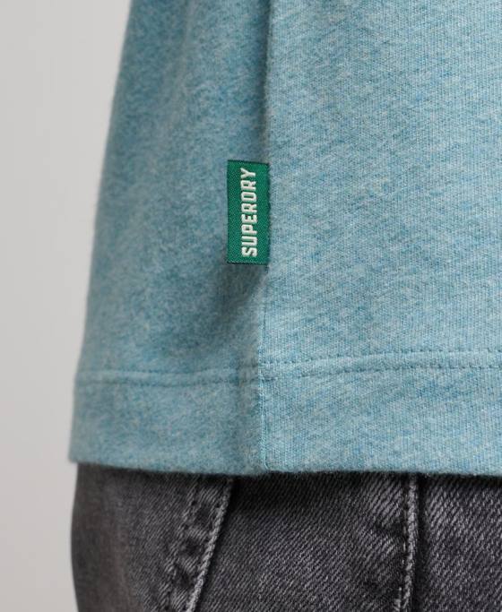 Superdry top henley brodat cu logo vintage din bumbac organic îmbrăcăminte albastru bărbați JX0Z95