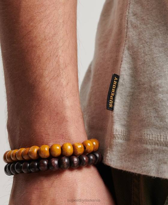 Superdry top henley brodat cu logo vintage din bumbac organic îmbrăcăminte cremă bărbați JX0Z1488