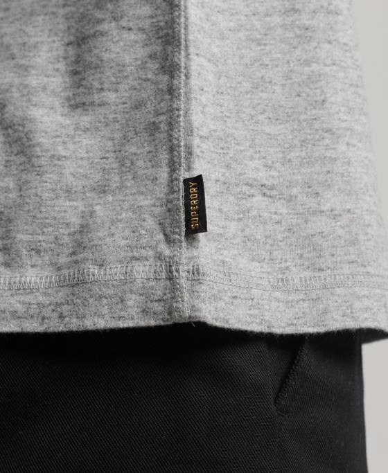 Superdry top henley brodat cu logo vintage din bumbac organic îmbrăcăminte gri bărbați JX0Z1470