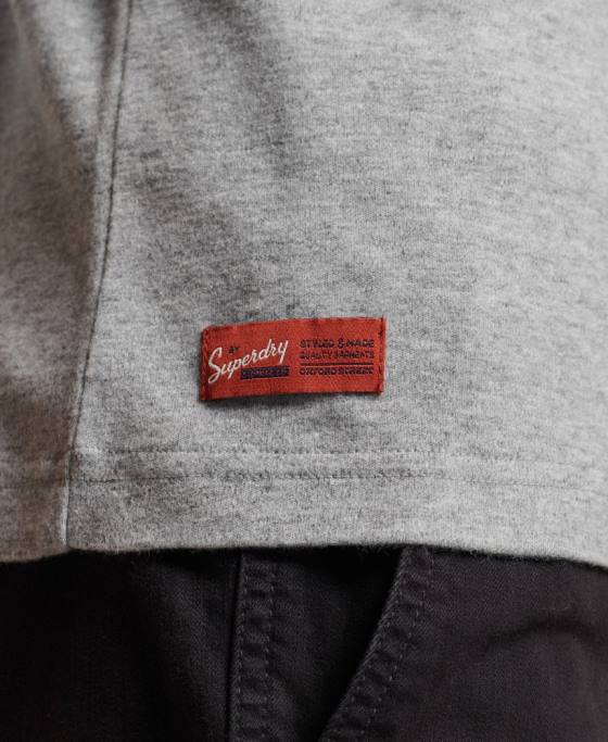 Superdry top henley brodat cu logo vintage din bumbac organic îmbrăcăminte gri bărbați JX0Z1543