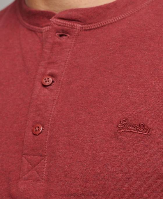 Superdry top henley brodat cu logo vintage din bumbac organic îmbrăcăminte roșu bărbați JX0Z1461