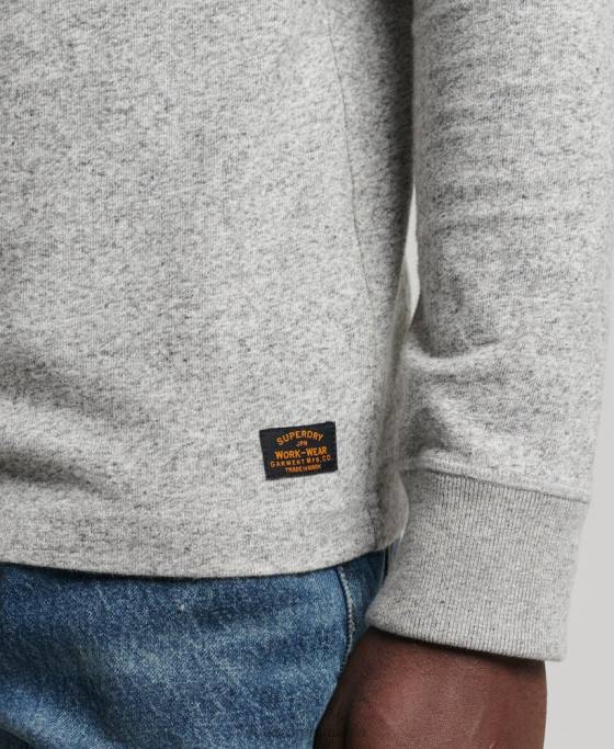 Superdry top henley cu mânecă lungă din bumbac organic îmbrăcăminte gri bărbați JX0Z6433