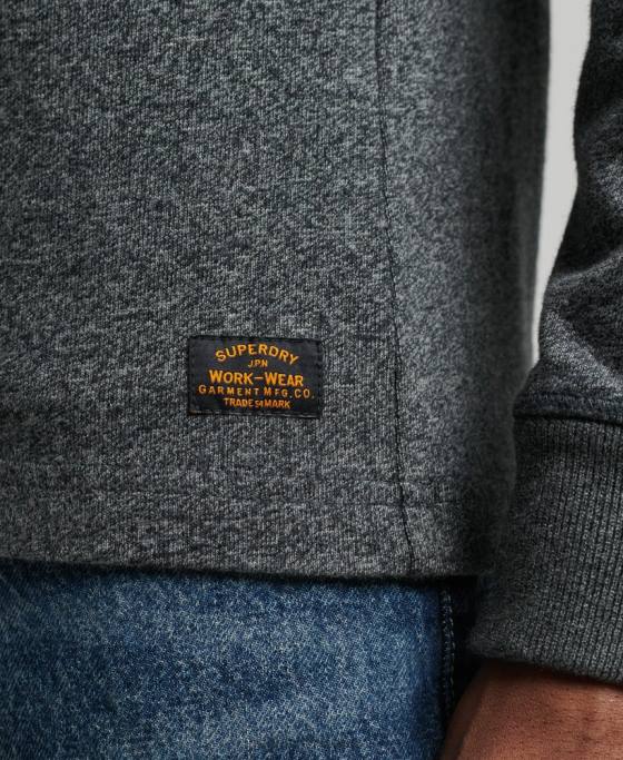 Superdry top henley cu mânecă lungă din bumbac organic îmbrăcăminte gri inchis bărbați JX0Z6458