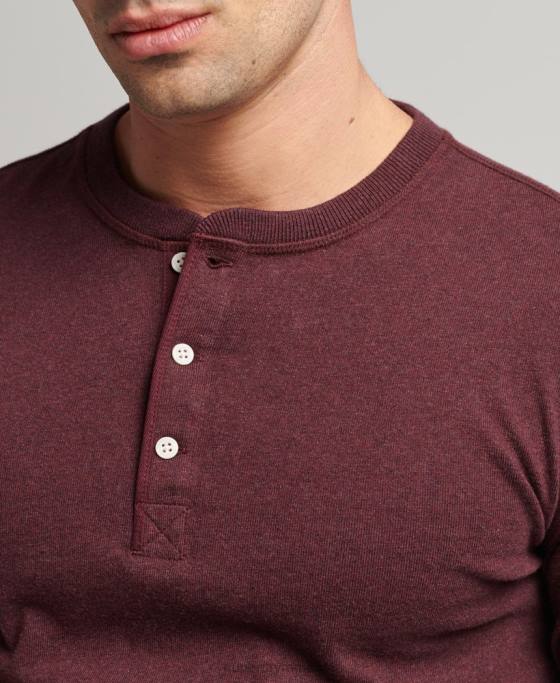 Superdry top henley cu mânecă lungă din bumbac organic îmbrăcăminte roșu bărbați JX0Z6362