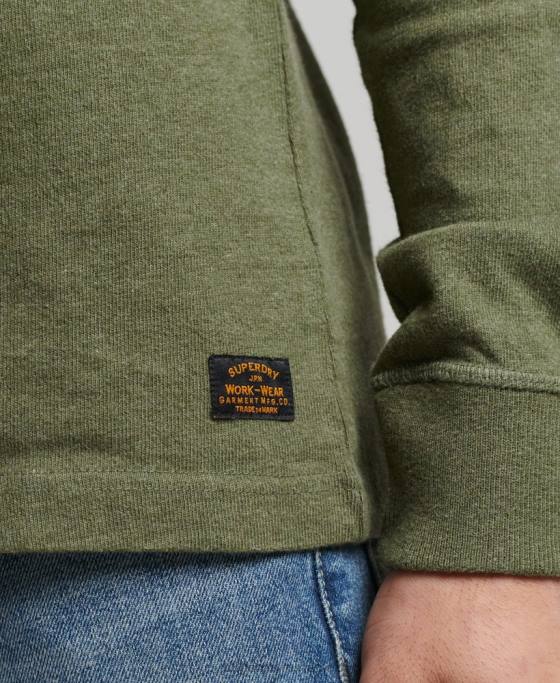 Superdry top henley cu mânecă lungă din bumbac organic îmbrăcăminte verde bărbați JX0Z6428