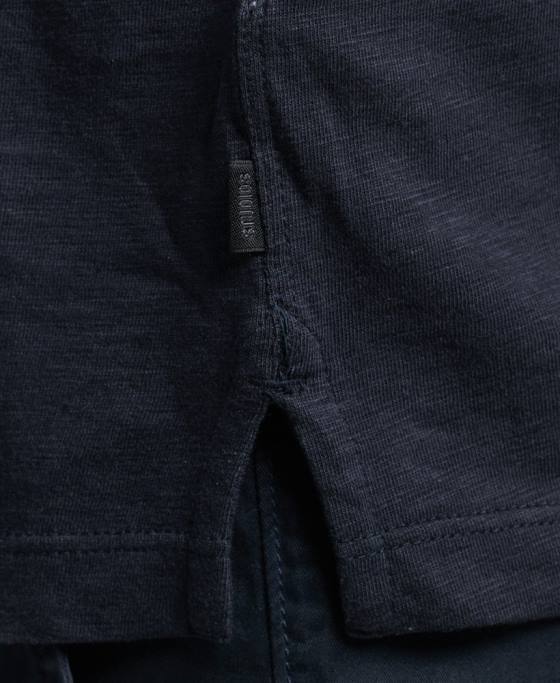 Superdry top henley din jerseu cu maneci lungi îmbrăcăminte marina bărbați JX0Z1513