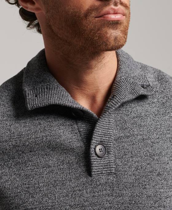 Superdry top henley esențial din bumbac organic îmbrăcăminte gri bărbați JX0Z1512