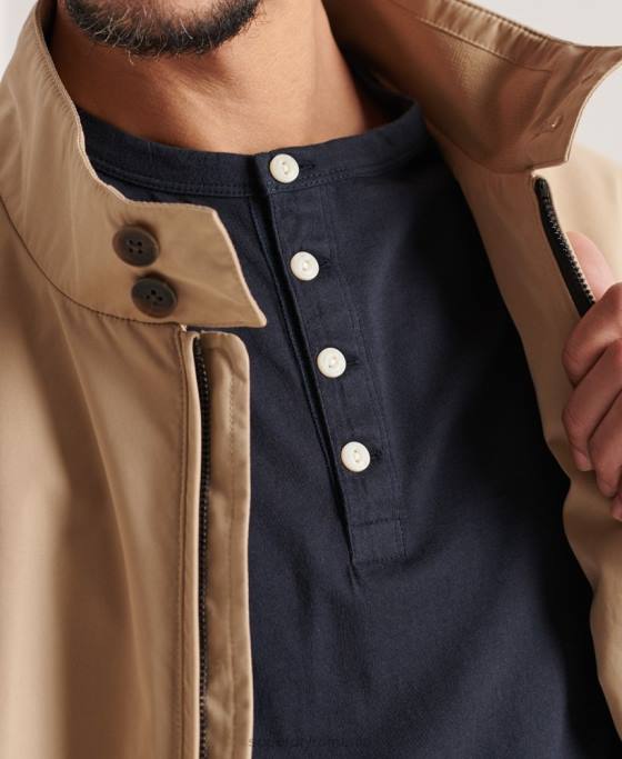 Superdry top henley esențial ușor din bumbac organic îmbrăcăminte marina bărbați JX0Z6489