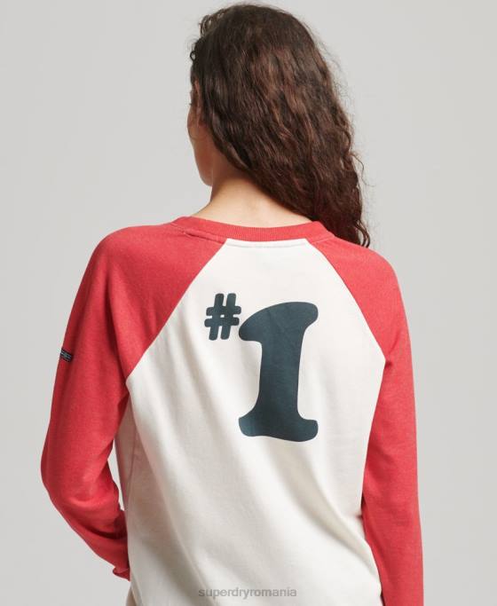 Superdry top nostalgie cooper îmbrăcăminte roșu femei JX0Z3071