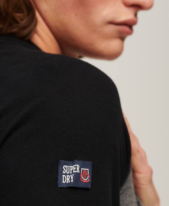 Superdry top raglan cu mânecă lungă magazin logo vintage îmbrăcăminte gri inchis bărbați JX0Z86