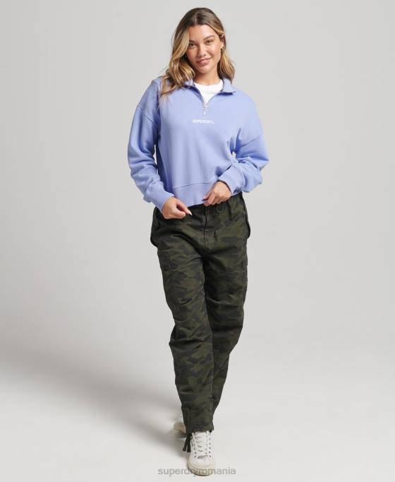 Superdry top sport cu jumătate de fermoar îmbrăcăminte Violet femei JX0Z6111