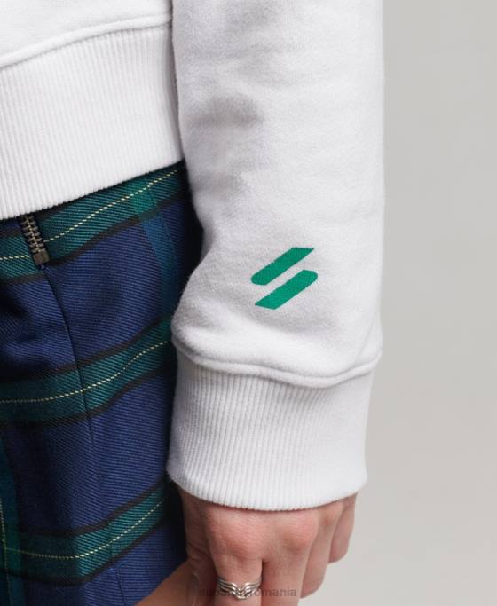 Superdry top sport cu jumătate de fermoar îmbrăcăminte alb femei JX0Z3356