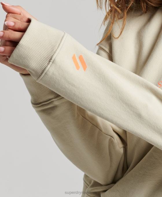 Superdry top sport cu jumătate de fermoar îmbrăcăminte bej femei JX0Z3327