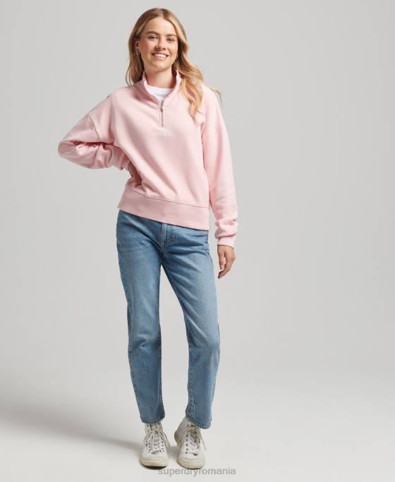Superdry top sport cu jumătate de fermoar îmbrăcăminte roz femei JX0Z6132