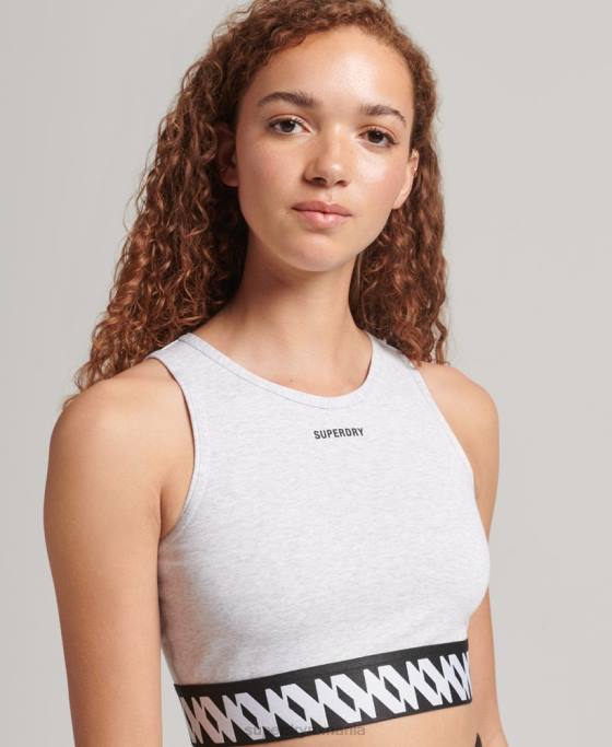 Superdry top sutien cu logo elastic îmbrăcăminte gri femei JX0Z6533