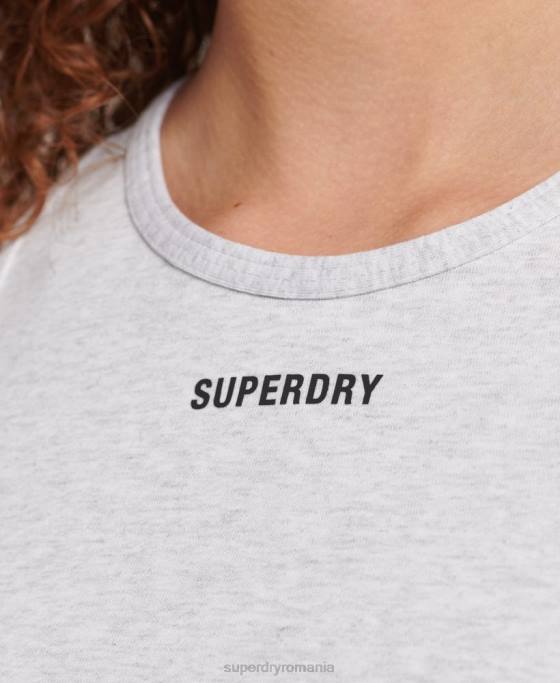 Superdry top sutien cu logo elastic îmbrăcăminte gri femei JX0Z6533