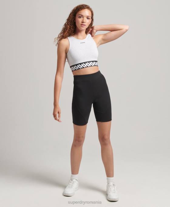 Superdry top sutien cu logo elastic îmbrăcăminte gri femei JX0Z6533