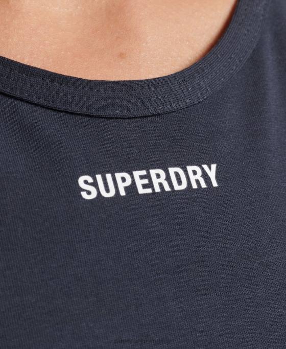 Superdry top sutien cu logo elastic îmbrăcăminte marina femei JX0Z6532