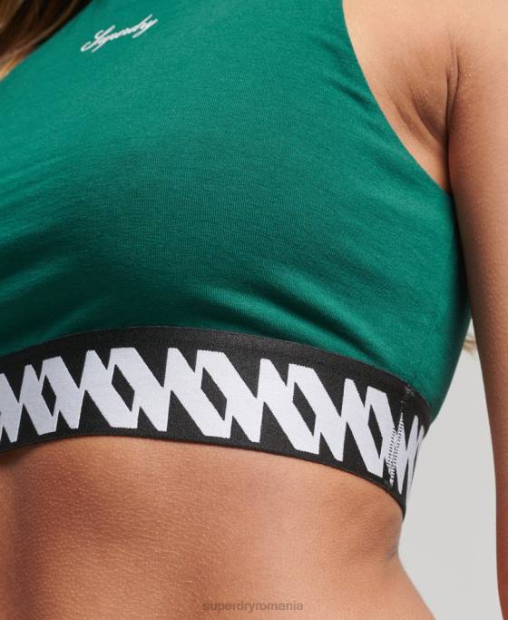 Superdry top sutien patrimoniu îmbrăcăminte verde femei JX0Z3051
